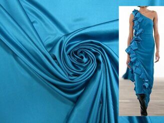 Плательно-блузочная ткань, атлас (шелк 95%, эл 5%), ширина 110 см.